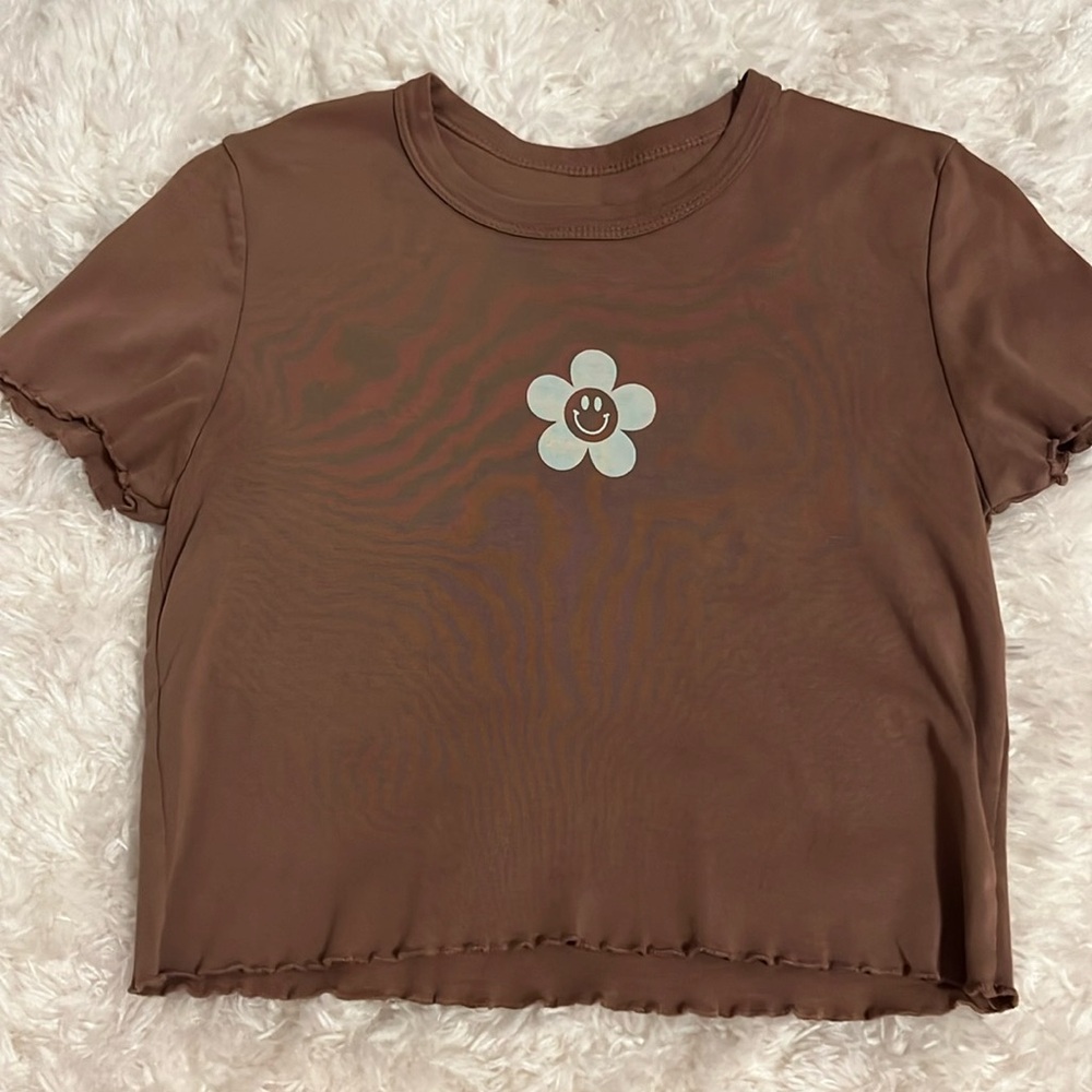 PacSun brown flower tee
